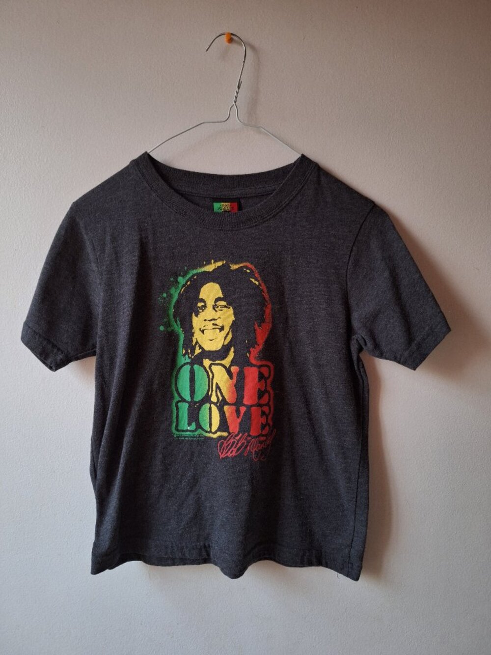 Kid's Size 11 Size 12 Bob Marley One Love Dark Grey T-shirt